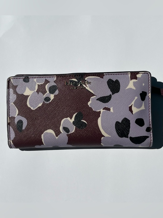 kate spade Handbags - Kate Spade NY Cameron Floral Bouquet Bifold Wallet Snap brown purple floral